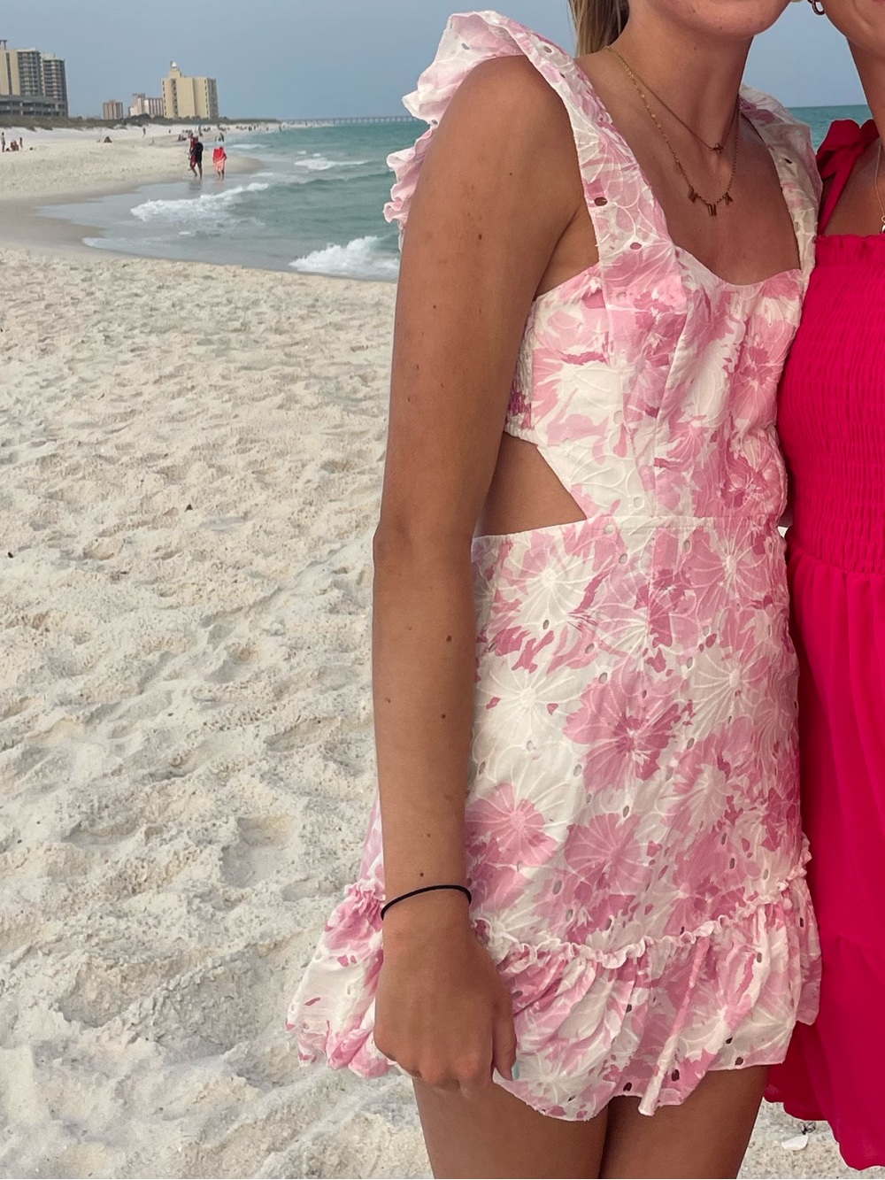 Hello Molly Pink & White Floral Mini Dress